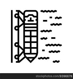 ship mooring marine line icon vector. ship mooring marine sign. isolated contour symbol black illustration. ship mooring marine line icon vector illustration