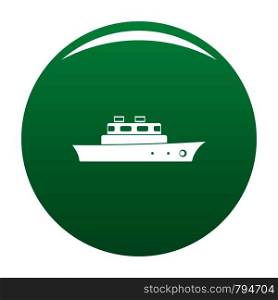 Ship ocean icon. Simple illustration of ship ocean vector icon for any design green. Ship ocean icon vector green