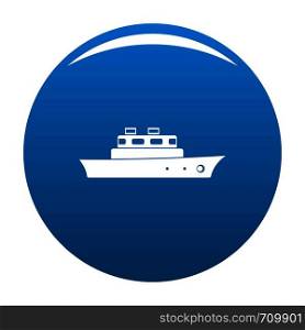 Ship ocean icon vector blue circle isolated on white background . Ship ocean icon blue vector