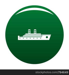 Ship passenger icon. Simple illustration of ship passenger vector icon for any design green. Ship passenger icon vector green