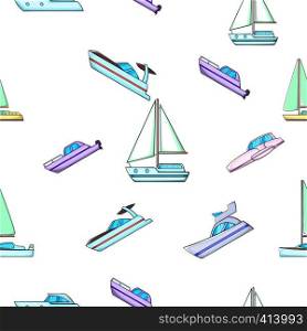 Ship pattern. Cartoon illustration of ship vector pattern for web. Ship pattern, cartoon style