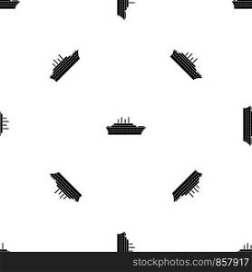 Ship pattern repeat seamless in black color for any design. Vector geometric illustration. Ship pattern seamless black