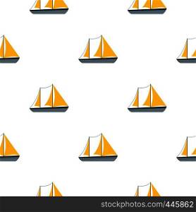 Ship pattern seamless background in flat style repeat vector illustration. Ship pattern seamless
