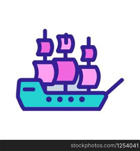 Ship pirate icon vector. Thin line sign. Isolated contour symbol illustration. Ship pirate icon vector. Isolated contour symbol illustration