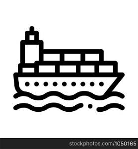 Ship Postal Transportation Company Icon Vector Thin Line. Contour Illustration. Ship Postal Transportation Company Icon Vector Illustration