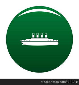 Ship retro icon. Simple illustration of ship retro vector icon for any design green. Ship retro icon vector green