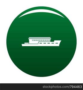 Ship river icon. Simple illustration of ship river vector icon for any design green. Ship river icon vector green