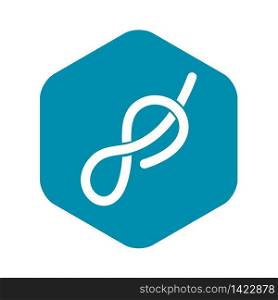 Ship rope con. Flat illustration of ship rope knot vector icon in simple style isolated vector illustration. Ship rope icon simple