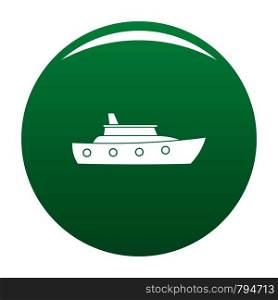 Ship sea icon. Simple illustration of ship sea vector icon for any design green. Ship sea icon vector green