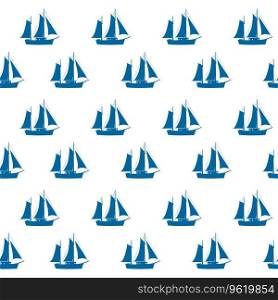 Ship seamless pattern, vector illustration. Sailboat silhouette flat style, for for fabric, textile, wallpaper, wrapping. Ship seamless pattern, vector illustration