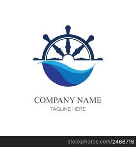 ship steering logo vector icon illustration template design