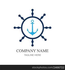 ship steering logo vector icon illustration template design