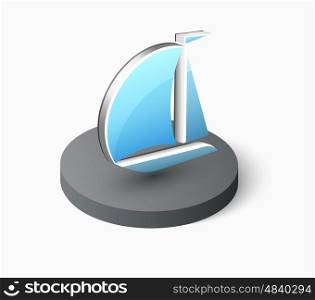 Ship tour boat yacht, logistics transportation and shipping icon