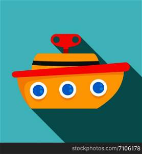 Ship toy icon. Flat illustration of ship toy vector icon for web design. Ship toy icon, flat style