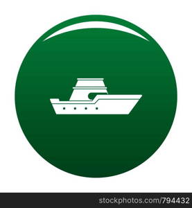 Ship transport icon. Simple illustration of ship transport vector icon for any design green. Ship transport icon vector green