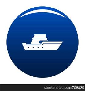 Ship transport icon vector blue circle isolated on white background . Ship transport icon blue vector