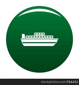 Ship travel cruise icon. Simple illustration of ship travel cruise vector icon for any design green. Ship travel cruise icon vector green