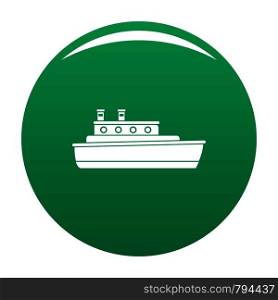 Ship travel icon. Simple illustration of ship travel vector icon for any design green. Ship travel icon vector green