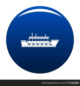 Ship trip icon vector blue circle isolated on white background . Ship trip icon blue vector