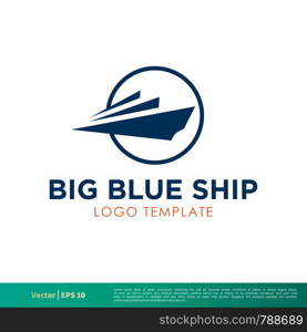 Ship Vector Icon Logo Template Illustration Design. Vector EPS 10.