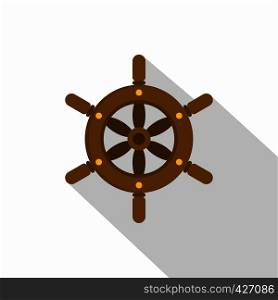 Ship wheel icon. Flat illustration of ship wheel vector icon for web. Ship wheel icon, flat style