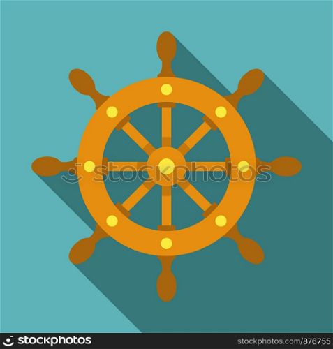 Ship wheel icon. Flat illustration of ship wheel vector icon for web design. Ship wheel icon, flat style