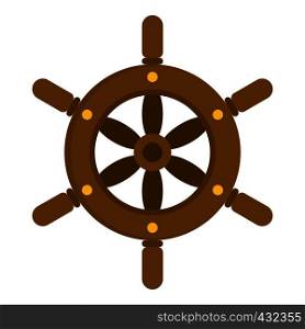 Ship wheel icon flat isolated on white background vector illustration. Ship wheel icon isolated