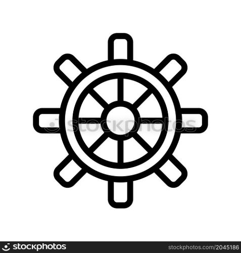 ship wheel icon vector line style