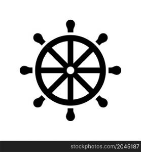 ship wheel icon vector solid style