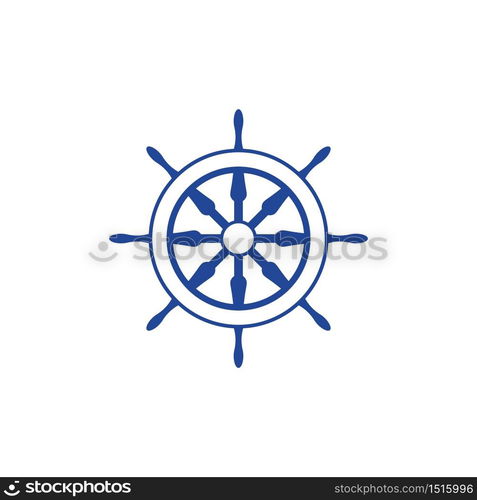 Ship wheel steering symbol vector icon illustration