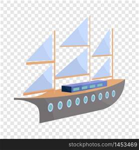 Ship with sails icon. Cartoon illustration of ship vector icon for web. Ship with sails icon, cartoon style