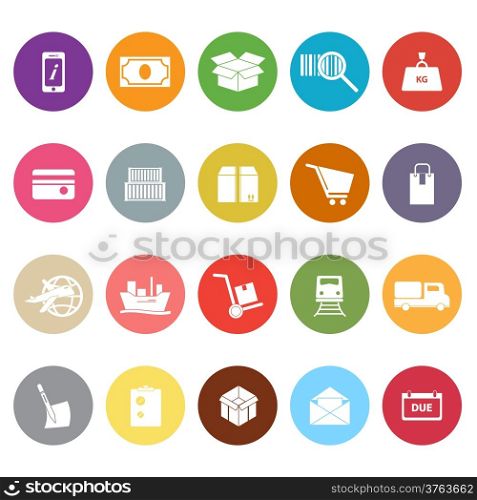 Shipment flat icons on white background, stock vector