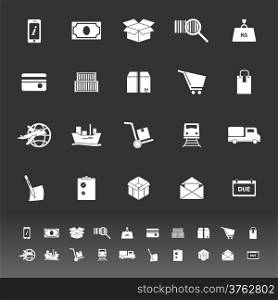 Shipment icons on gray background, stock vector