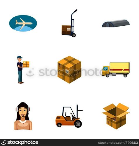 Shipment icons set. Cartoon illustration of 9 shipment vector icons for web. Shipment icons set, cartoon style