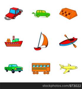 Shipment icons set. Cartoon set of 9 shipment vector icons for web isolated on white background. Shipment icons set, cartoon style