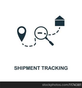 Shipment Tracking icon. Monochrome style design from logistics delivery collection. UI. Pixel perfect simple pictogram shipment tracking icon. Web design, apps, software, print usage.. Shipment Tracking icon. Monochrome style design from logistics delivery icon collection. UI. Pixel perfect simple pictogram shipment tracking icon. Web design, apps, software, print usage.
