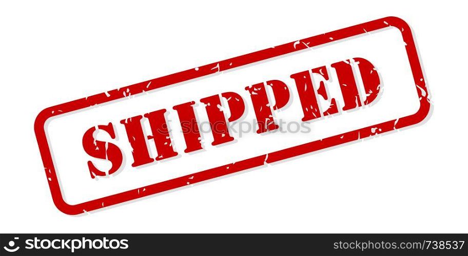 Shipped red rubber stamp vector isolated