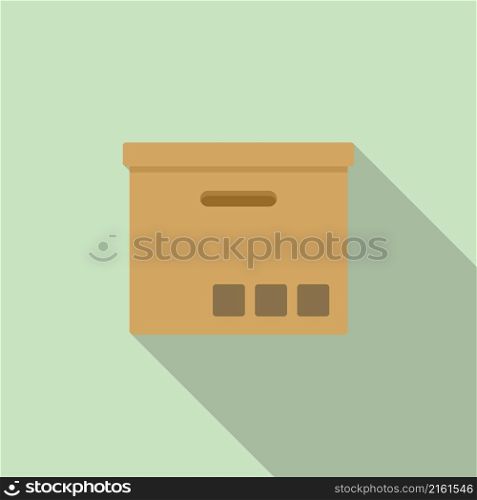 Shipping box icon flat vector. Delivery package. Paper parcel. Shipping box icon flat vector. Delivery package