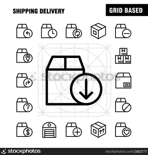 Shipping Delivery Line Icon Pack For Designers And Developers. Icons Of Shipment, Shipping, Up, Upload, Box, Delivery, Package, Packages, Vector