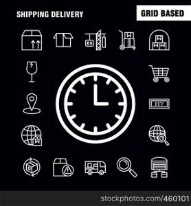 Shipping Delivery Line Icon Pack For Designers And Developers. Icons Of Globe, Location, Search, Delivery, Online, Shipping, Shopping, Transport, Vector