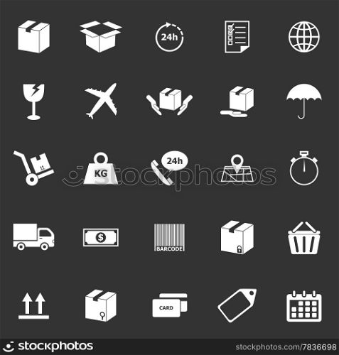 Shipping icons on black background, stock vector
