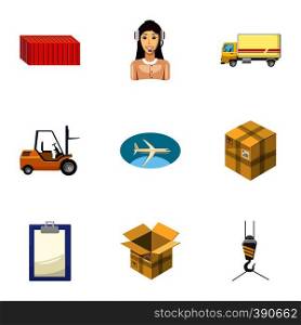 Shipping icons set. Cartoon illustration of 9 shipping vector icons for web. Shipping icons set, cartoon style