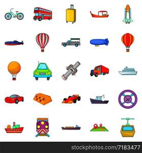 Shipping icons set. Cartoon set of 25 shipping vector icons for web isolated on white background. Shipping icons set, cartoon style