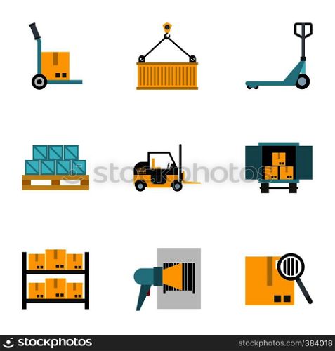 Shipping icons set. Flat illustration of 9 shipping vector icons for web. Shipping icons set, flat style