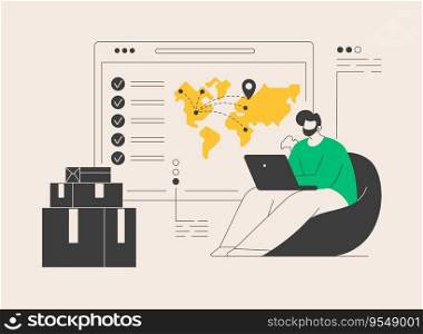 Shipping information abstract concept vector illustration. Online retailer website menu, international delivery details, customer information, user experience, shipping cost abstract metaphor.. Shipping information abstract concept vector illustration.