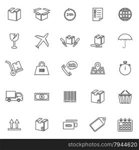 Shipping line icons on white background, stock vector