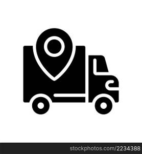 Shipping regions black glyph icon. Delivery service zone. Shipment info. Online shopping. Website information. Silhouette symbol on white space. Solid pictogram. Vector isolated illustration. Shipping regions black glyph icon