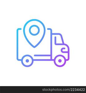 Shipping regions gradient linear vector icon. Delivery service zone. Online shopping. Website information. Thin line color symbol. Modern style pictogram. Vector isolated outline drawing. Shipping regions gradient linear vector icon