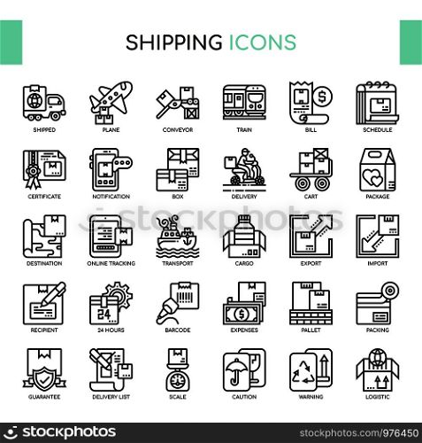 Shipping , Thin Line and Pixel Perfect Icons