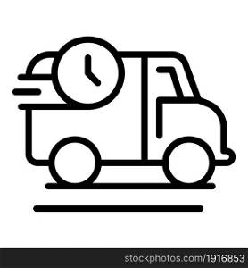 Shipping truck icon outline vector. Fast delivery. Van courier. Shipping truck icon outline vector. Fast delivery
